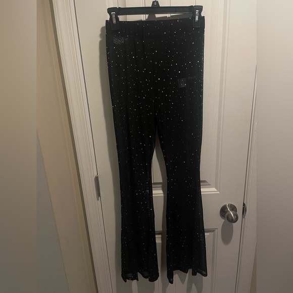 ICON Allover Print Flare Leg Mesh Pants - Picture 8 of 10